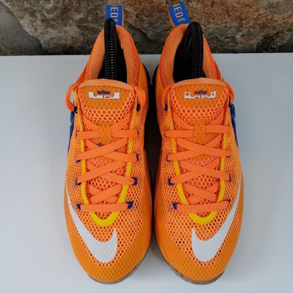 Nike LeBron 12 Low GS 'Cavs Classic' Bright Citrus Size: 5Y (Womens Size: 6.5) - Picture 9 of 14